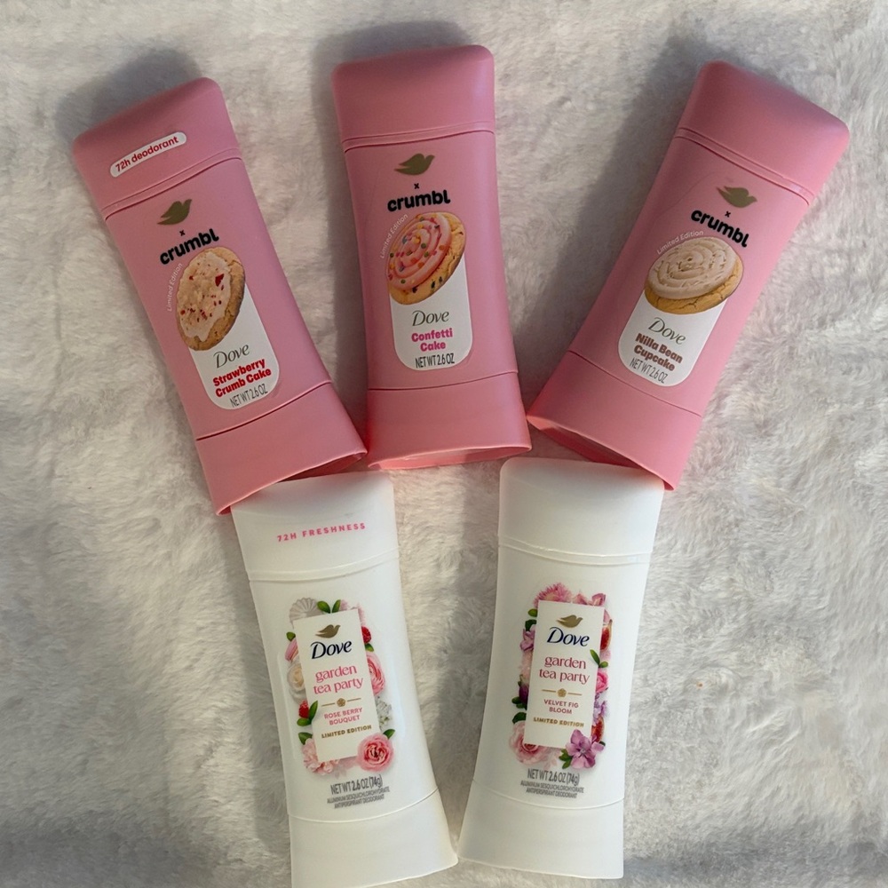 NWT Crumbl and Garden Tea Party Collections Dove Deodorants Set of 5